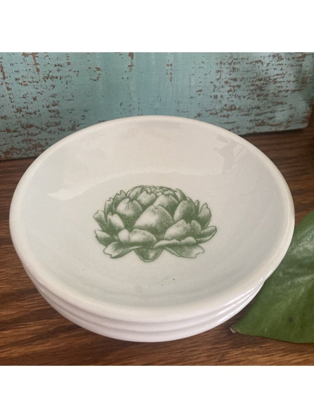 VTG California Pantry Classic 3 Ceramic 4” Sauce Dipping Bowls Artichoke Pattern